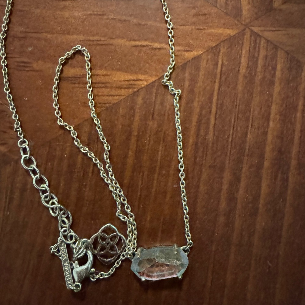 Kendra Scott Silver and Pink Necklace